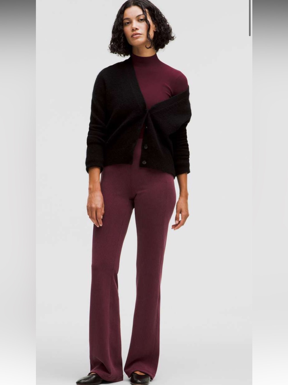 Lululemon Ribbed Softstreme Flared Pant *Regular Garnet 8